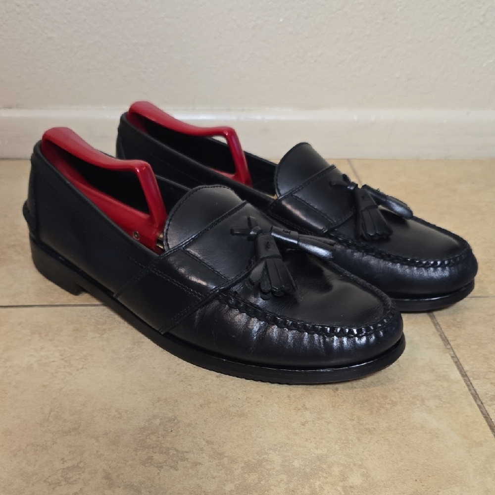 Cole Haan Black Leather Tassel Loafers
